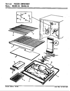 Freezer Compartment Diagram and Parts List for RB19KA-4A AG64B Magic Chef Refrigerator