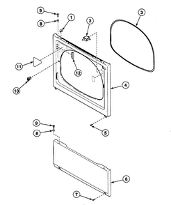 Front Panel Diagram and Parts List for SSE307WF1500  Speed Queen Dryer