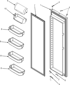 Refrigerator Door Diagram and Parts List for ASD2622HRS-ASD2622HRS0  Amana Refrigerator