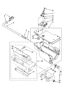 Dispenser Parts Diagram and Parts List for MHWE300VW10  Maytag Washer