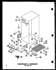 Compressor & Condenser 18 Cu. Ft. Diagram and Parts List for TC18B-P73500-7W  Amana Refrigerator