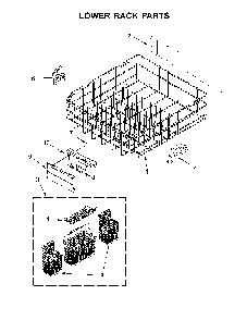 Lower Rack Parts Diagram and Parts List for 66512776K315  Kenmore Dishwasher