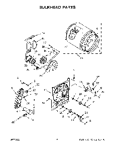 Bulkhead Parts Diagram and Parts List for 11072332514  Kenmore Dryer