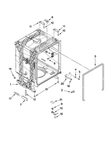 Tub And Frame Parts Diagram and Parts List for CDB7000AWB4  Magic Chef Dishwasher