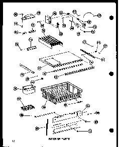 Interior Parts Diagram and Parts List for BC20WC-P6023510WC  Amana Refrigerator