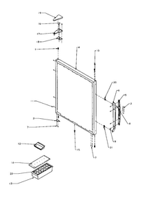 Refrigerator Outer Door Diagram and Parts List for BXI22S5W-P1196601WW  Amana Refrigerator