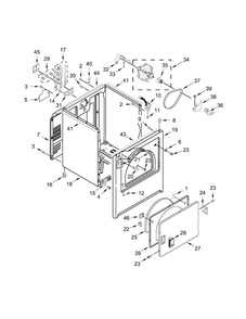 Cabinet Parts Diagram and Parts List for MEDC400BW1  Maytag Dryer