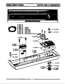 Control Panel & Components Diagram and Parts List for WC302  Maytag Dishwasher