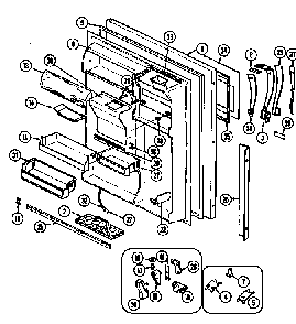 Fresh Food Door Diagram and Parts List for RB234PLDV DG90A Magic Chef Refrigerator
