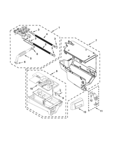 Dispenser Parts Diagram and Parts List for 7MMHW5500FC0  Maytag Washer