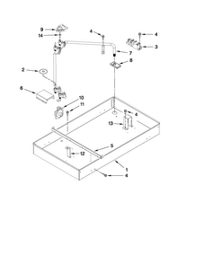 Burner Box, Gas Valves, And Switches Diagram and Parts List for JGC9430BDS14  Jenn-Air Cooktop