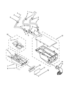 Dispenser Parts Diagram and Parts List for MLE20PRBZW2  Maytag Washer Dryer Combo