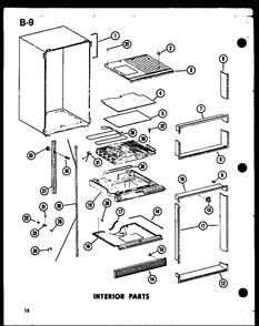 Interior Parts Diagram and Parts List for TC18D-L-P74660-5WL  Amana Refrigerator