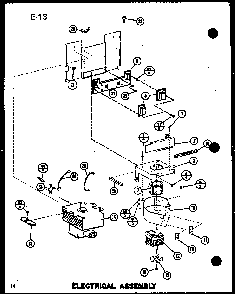 Electrical Assembly Diagram and Parts List for RC-14SD P75750-1M Amana Microwave