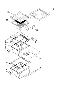 Refrigerator Shelf Parts Diagram and Parts List for MSD2573VES02  Maytag Refrigerator