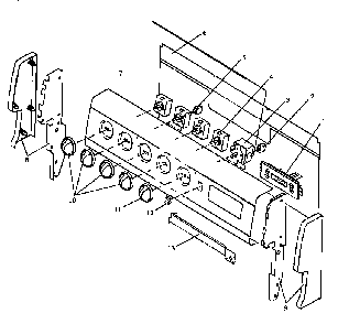 Backguard Assembly Diagram and Parts List for CARR589W P1142453NW Amana Range