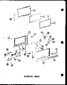 Exterior Parts Diagram and Parts List for RC7A-D P72651-2M Amana Microwave