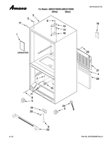 Cabinet Parts Diagram and Parts List for ABB2221WEW0  Amana Refrigerator