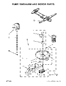 Pump, Washarm And Motor Parts Diagram and Parts List for 66514703N511  Kenmore Dishwasher