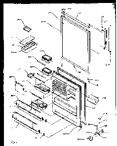 Fresh Food Door Diagram and Parts List for TS18RBW-P1158407WW  Amana Refrigerator