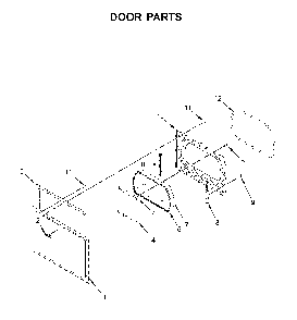 Door parts Diagram and Parts List for MED7230HC1  Maytag Dryer