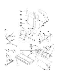 Unit Parts Diagram and Parts List for AFD2535FES8  Amana Refrigerator