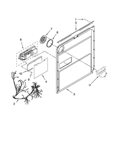 Inner Door Parts Diagram and Parts List for MDB4709PAM0  Maytag Dishwasher