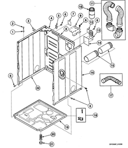 Cabinet Assy Diagram and Parts List for SDE507QF1500  Speed Queen Dryer