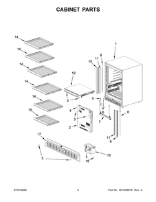 Cabinet Parts Diagram and Parts List for JUWFL242HM01  Maytag Wine and Beverage Cooler
