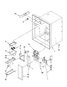 Refrigerator Liner Parts Diagram and Parts List for MFI2670XEM6  Maytag Refrigerator