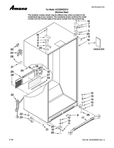 Cabinet Parts Diagram and Parts List for AC2228HEKS14  Amana Refrigerator