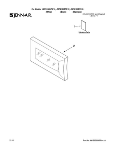 Microwave Door Parts Diagram and Parts List for JMC9158BCW10  Jenn-Air Microwave