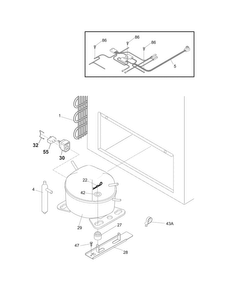 System Diagram and Parts List for CFCH15LW3  Crosley Freezer