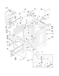 Cabinet Parts Diagram and Parts List for MGD5100DW0  Maytag Dryer