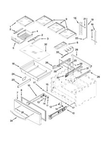 Shelf Parts Diagram and Parts List for JFX2597AEP3  Jenn-Air Refrigerator