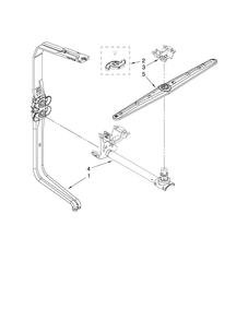 Upper Wash And Rinse Parts Diagram and Parts List for JDB3600AWS1  Jenn-Air Dishwasher