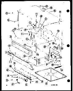 Outer Cabinet Diagram and Parts List for RRL-9A P74705-1M Amana Microwave