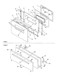 Oven Door And Broiler Door Diagram and Parts List for ARG3600L-P1143362NL  Amana Range