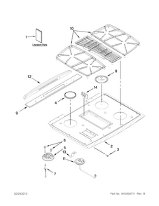 Cooktop Parts Diagram and Parts List for JGS9900BDS16  Jenn-Air Range