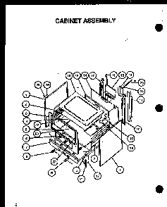 Cabinet Assembly Diagram and Parts List for RLS258UW P1141140NW Caloric Range