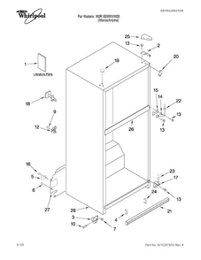Cabinet Parts Diagram and Parts List for M0RXEMMWM00  Maytag Refrigerator