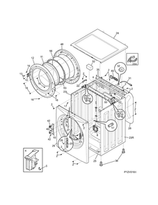 Cabinet/top Panel Diagram and Parts List for CFW4701QW0  Crosley Washer