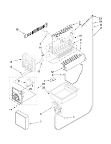 Icemaker Parts Diagram and Parts List for MFF2258VEW2  Maytag Refrigerator
