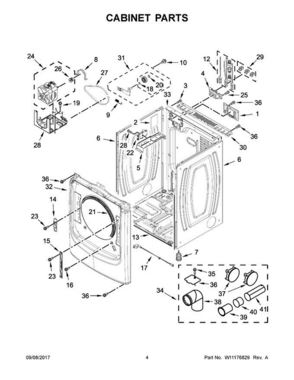 03 - Cabinet Parts Diagram and Parts List for MED3500FW1  Maytag Dryer