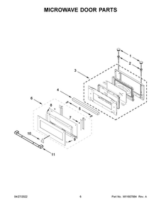Microwave Door Parts Diagram and Parts List for JMC2427LL00  Maytag Microwave