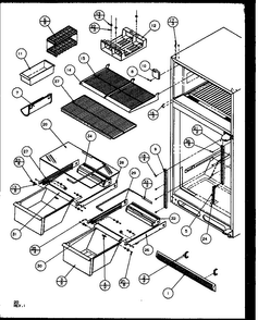 Cabinet Shelving Diagram and Parts List for TG18RBL-P1158302WL  Amana Refrigerator