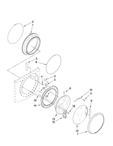 Door And Latch Parts Diagram and Parts List for MHWE301YW00  Maytag Washer