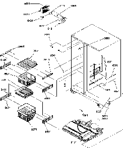 Freezer Shelves And Light Diagram and Parts List for SRD25TPSE-P1190310WE  Amana Refrigerator