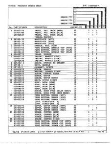 Freezer Outer Door Page 2 Diagram and Parts List for HMG241777  Admiral Refrigerator