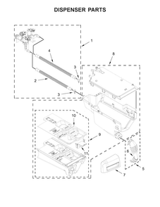 Dispenser Parts Diagram and Parts List for MHW5100DW0  Maytag Washer
